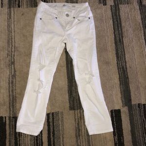 White ripped jeans